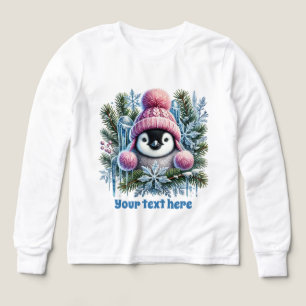 Pingouin d'hiver mignon personnalisable
