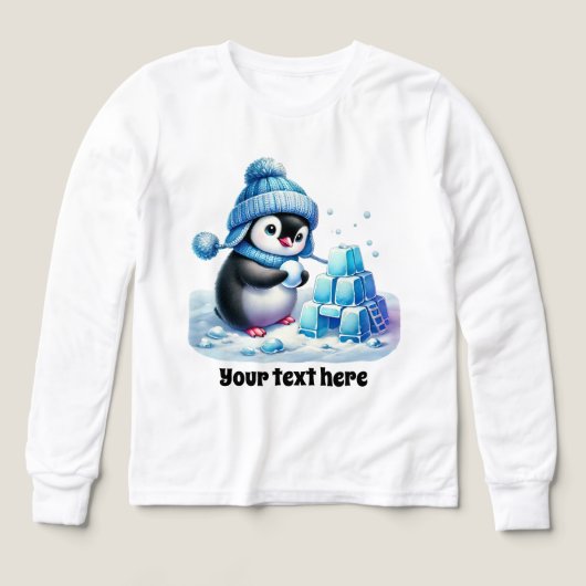 Pingouin d'hiver mignon personnalisable (Motif recto)