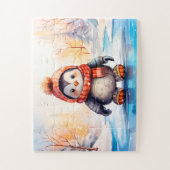 Pingouin d'hiver Vacances enfants Jigsaw Puzzle Pu (Vertical)