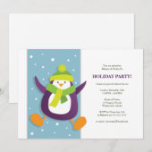 Pingouin fétiche| Invitation Fête des Fêtes (Devant / Derrière)