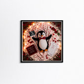 Pingouin gai et romantique faire-part de grossesse