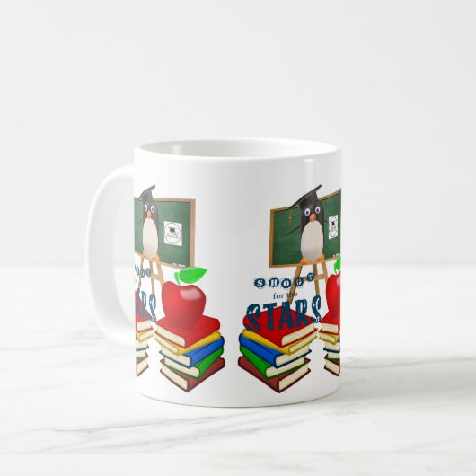 Pingouin Livres Pomme Mug (Devant gauche)