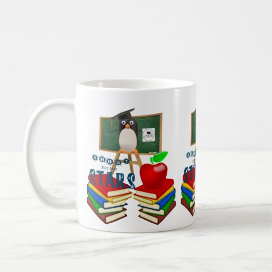 Pingouin Livres Pomme Mug (Gauche)