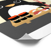 Pingouin Manger Sushi Poster Imprimer (Coin)