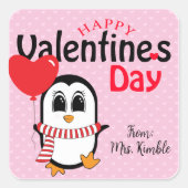 Pingouin mignon avec Sticker Valentine Balloon (Devant)