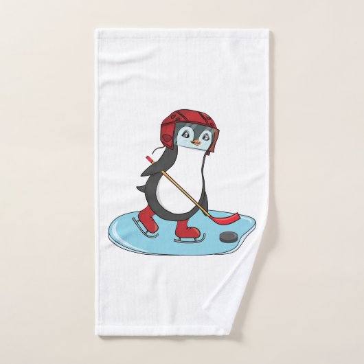Pingouin mignon de hockey sur glace (Serviette à main)