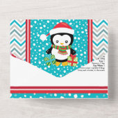 Pingouin mignon portant la carte de recette casque (Verso)