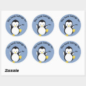 Pingouin mignon sur Blue Book Nom Plaque Sticker (Feuille)