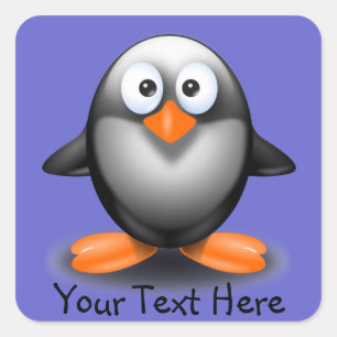 Pingouin mignon sur Sticker bleu
