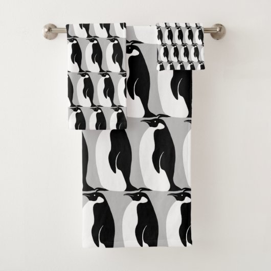 Pingouin Motif gris noir blanc (En situation)