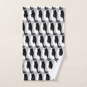 Pingouin Motif gris noir blanc (Serviette à main)