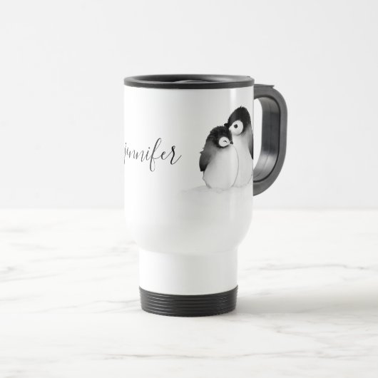 Pingouin Mug de voyage personnalisé (Devant droit)