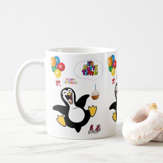 Pingouin Mug Joyeux Anniversaire Mug (Avec donut)