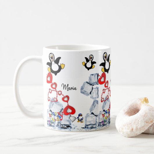 Pingouin Mug Joyeux Anniversaire Mug (Avec donut)