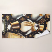 Pingouin noir et doré (Serviette de bain)