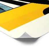 Pingouin noir jaune Abstrait soleil Art Déco (Coin)