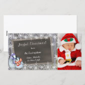 Pingouin Parents Nouveau bébé Modèle photo Noël (Devant / Derrière)