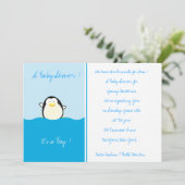 Pingouin pour bébés - Invitations de douches pour  (Debout devant)
