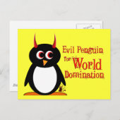 Pingouin pour carte postale World Domination (Devant / Derrière)