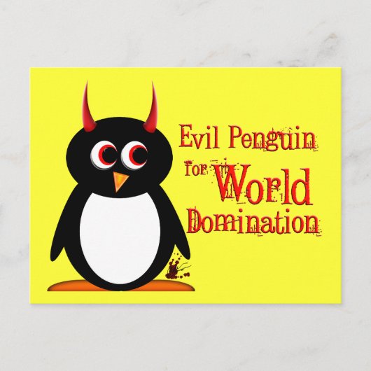 Pingouin pour carte postale World Domination (Devant)