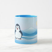 Pingouin sur Frigid Paysage Design Café Mug (Centre)