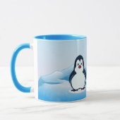 Pingouin sur Frigid Paysage Design Café Mug (Gauche)