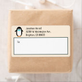 Pingouine avec le Étiquette d'expédition de Noël M (En situation)