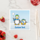 Pingouins à neige serviettes en papier (En situation)
