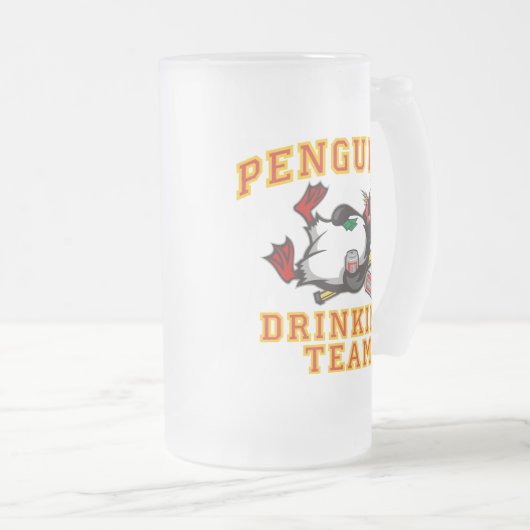 Pingouins buvant l'équipe 16oz. Tasse givrée (Devant droit)