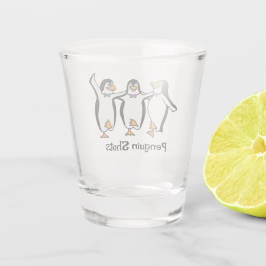 Pingouins de danse Design Verre de tir (Dos)