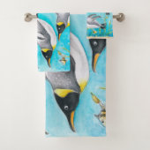 Pingouins de l'empereur Nager Aquarelle (En situation)