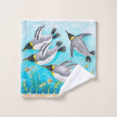 Pingouins de l'empereur Nager Aquarelle (Gant de toilette)