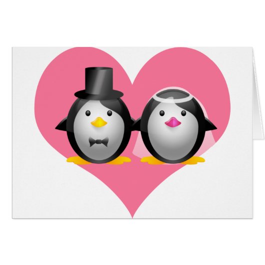 Pingouins de mariage (Devant horizontal)