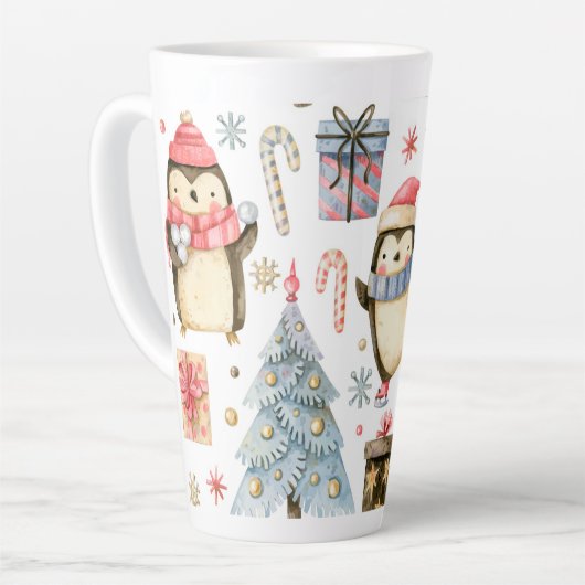 Pingouins de Noël Latte Mug (Angle gauche)