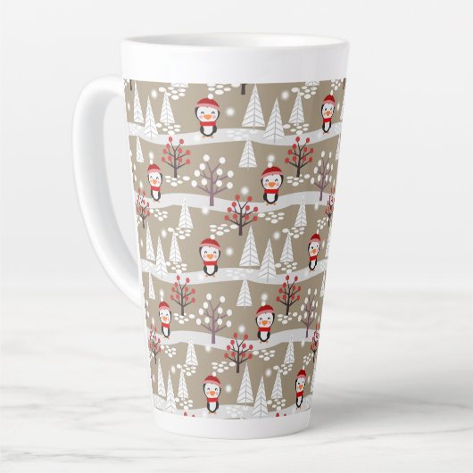 Pingouins de Noël Latte Mug (Angle gauche)