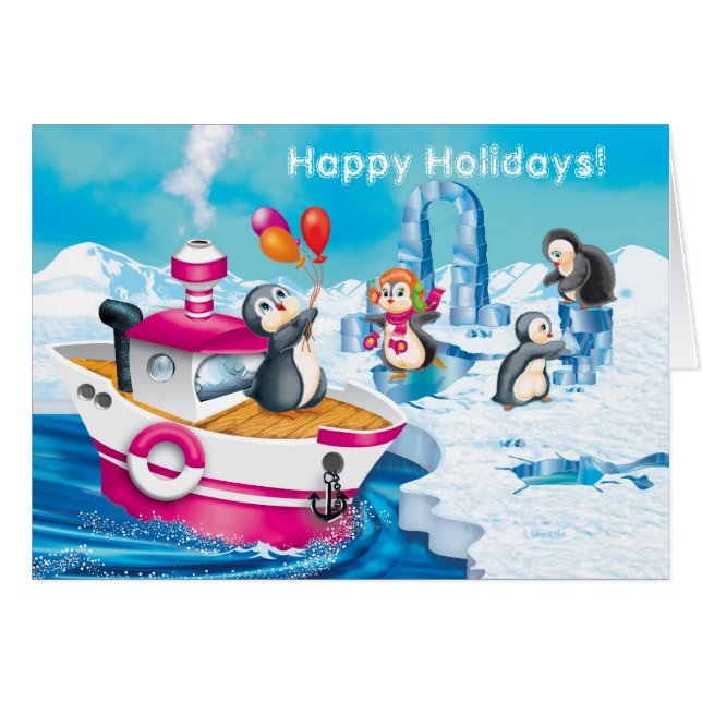 pingouins en Antarctique (Devant horizontal)