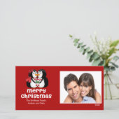 Pingouins en baisers Joyeux Carte photo de Noël (Debout devant)