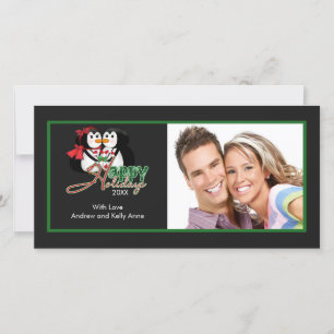 Pingouins en baisers Joyeux Carte photo de Noël