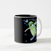 Pingouins en jeu, I Love Snowboard Mug (Devant droit)