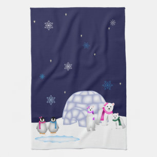 Pingouins et serviette d'ours blancs