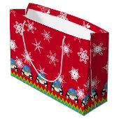 Pingouins et Snowglobes, Sac cadeau de Noël (Dos Angle)