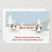 Pingouins Hiver Scène Fête Invitations (Devant / Derrière)