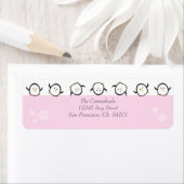 Pingouins lunaires Étiquettes de adresse de vacanc (En situation)