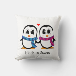 Pingouins mignons Couple Jeu Oreillers