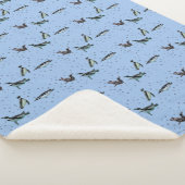 Pingouins mousseux couverture Sherpa (bleu clair) (3/4)