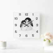 Pingouins personnalisés mignons Horloge murale Déc (Maison)
