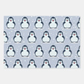 Pingouins Snowy Design Enveloppement Papier Set (Devant)