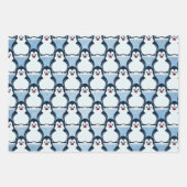 Pingouins Snowy Design Enveloppement Papier Set (Devant)