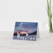 Pingouins sur le carte de fin de année de glace (Dos)
