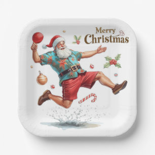 Pingpong Kerstmis met de Kerstman Papieren Bordje